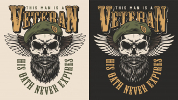 Veteran concept emblem Free Vector