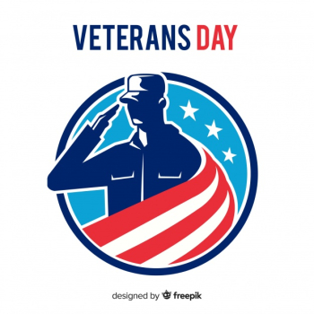 Veteran's day composition with soldier silhouette