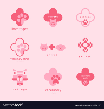 veterinary clinic pharmacy pet logo set shop store veterinary clinic pharmacy pet logo set shop store