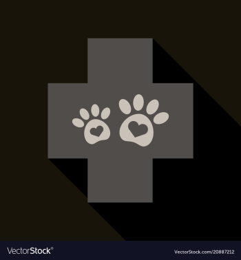 Veterinary clinic symbol animal paw print vector image Veterinary clinic symbol animal paw print vector image