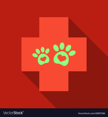 Veterinary clinic symbol animal paw print vector image Veterinary clinic symbol animal paw print vector image