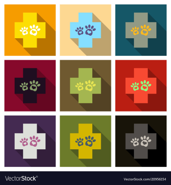Veterinary clinic symbol animal paw print vector image Veterinary clinic symbol animal paw print vector image