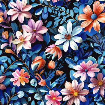 Vibrant Floral Allover Digital Print Design Vibrant Floral Allover Digital Print Design