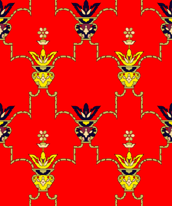 Vibrant Floral Pattern on Red Background Vibrant Floral Pattern on Red Background