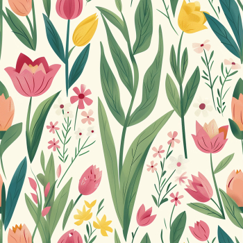 Vibrant Floral Pattern with Colorful Flowers Vibrant Floral Pattern with Colorful Flowers