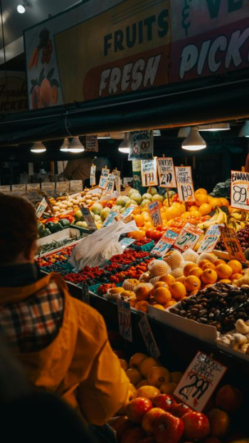 Vibrant Fresh Produce at Market Stall