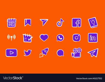 vibrant unique handwritten icon set simple vibrant unique handwritten icon set simple
