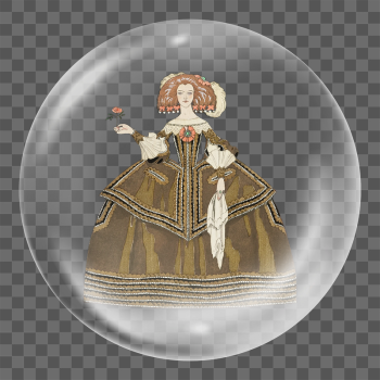 Victorian lady png sticker, bubble | Free PNG - rawpixel