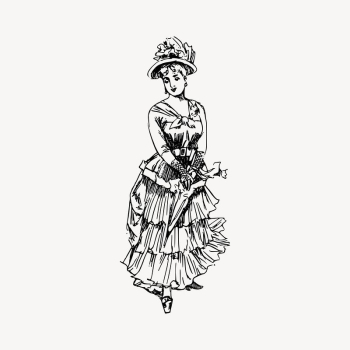 Victorian woman clipart, vintage illustration | Free Vector Illustration - rawpixel