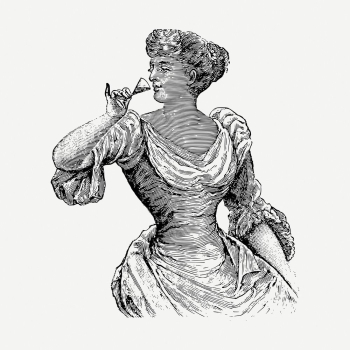 Victorian woman drinking drawing, vintage | Free PSD - rawpixel Victorian woman drinking drawing, vintage | Free PSD - rawpixel