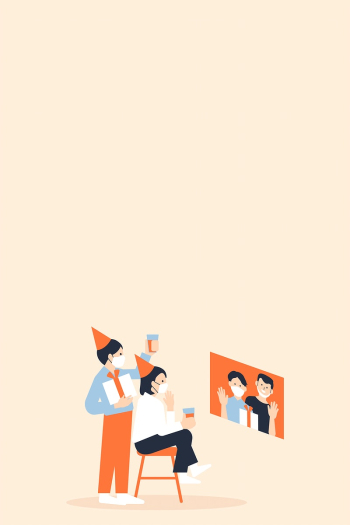 Video call celebration vector party in the new normal Video call celebration vector party in the new normal
