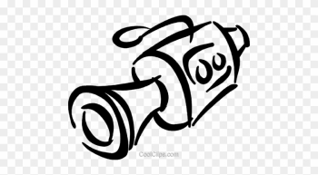 Video Camera Royalty Free Vector Clip Art Illustration - Video Camera Line Art Transparent