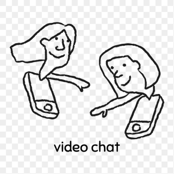 Video chat during quarantine doodle | Free PNG Sticker - rawpixel