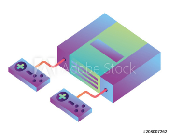 video game console isometric design