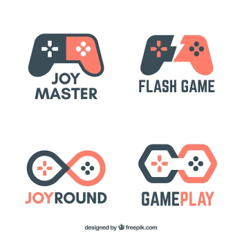 Video game logo collection with flat design Video game logo collection with flat design