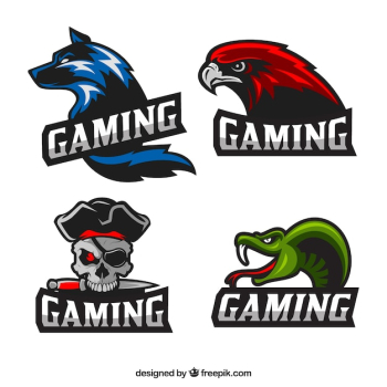 Video game logo collection with flat design Video game logo collection with flat design