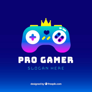 Video game logo template with joystick Video game logo template with joystick