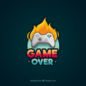 Video game logo template with joystick Video game logo template with joystick