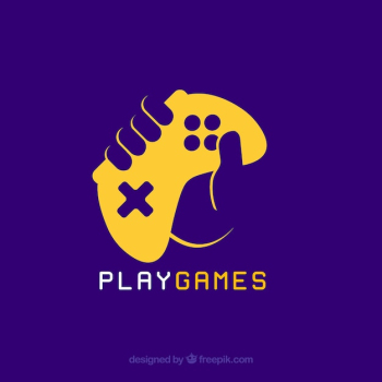 Video game logo template with joystick Video game logo template with joystick