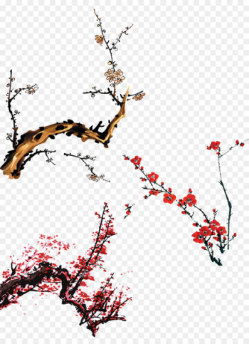 Vietnam Lunar New Year Ochna integerrima Antithetical couplet - Red Plum 