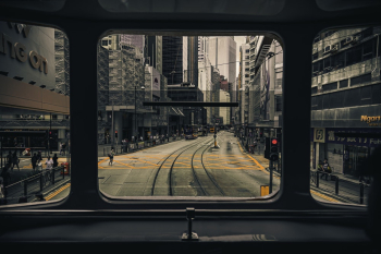View from Back of Tram at the City