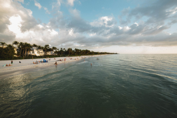 View of Beach Against Cloudy Sky View of Beach Against Cloudy Sky