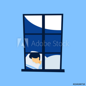 View of sleeping man from the window View of sleeping man from the window