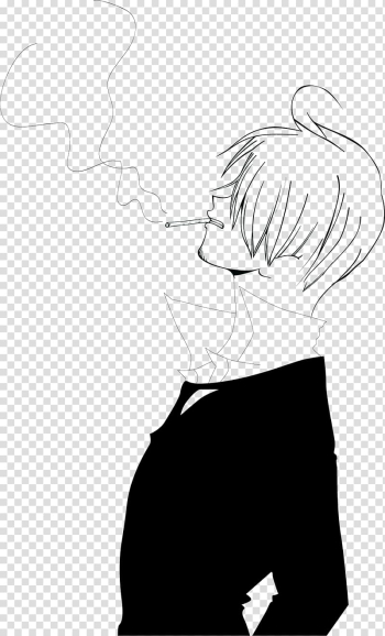 Vinsmoke Sanji illustration, Vinsmoke Sanji Monkey D. Luffy Roronoa Zoro Nami Trafalgar D. Water Law, painted man smoking transparent background PNG clipart