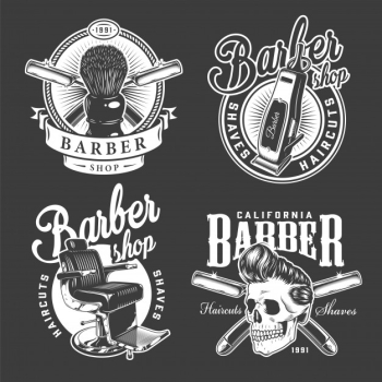 Vintage barbershop badges Free Vector Vintage barbershop badges Free Vector