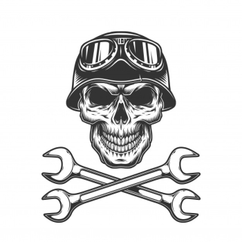 Vintage biker skull Free Vector Vintage biker skull Free Vector