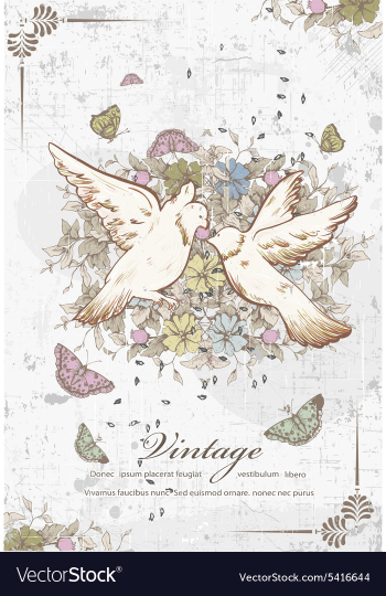 Vintage birds vector image Vintage birds vector image