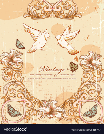 Vintage birds vector image Vintage birds vector image