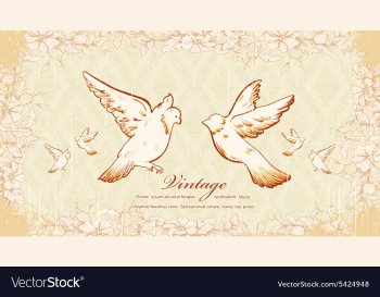 Vintage birds vector image Vintage birds vector image