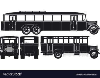 Vintage bus set vector image Vintage bus set vector image