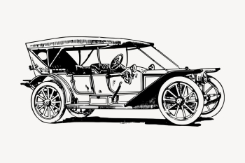 Vintage car, transportation illustration vector. | Free Vector Illustration - rawpixel