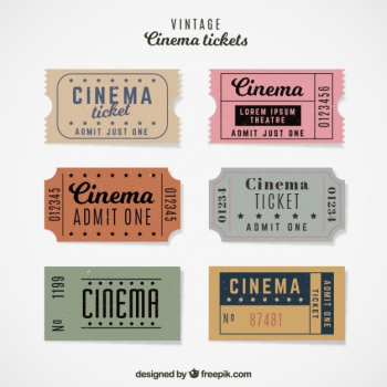 Vintage cinema ticket collection Vintage cinema ticket collection