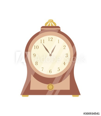 Vintage clock flat vector illustration Vintage clock flat vector illustration