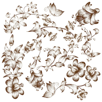 Vintage design flower elements