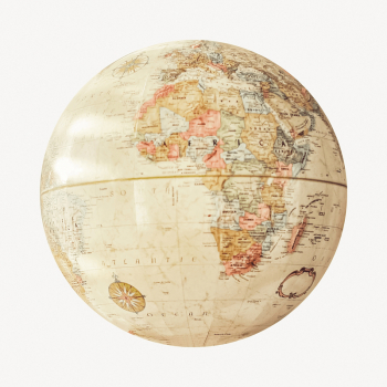 Vintage educational globe collage element | Free PSD - rawpixel