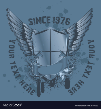 Vintage emblem with shield vector image Vintage emblem with shield vector image