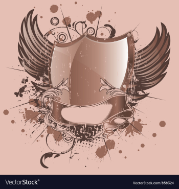 Vintage emblem with shield vector image Vintage emblem with shield vector image