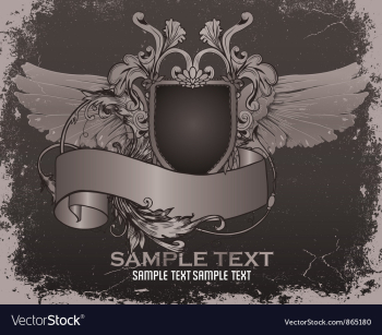 Vintage emblem with shield vector image Vintage emblem with shield vector image