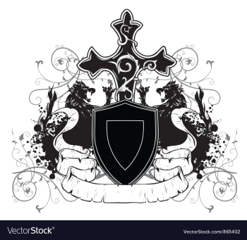 Vintage emblem with shield vector image Vintage emblem with shield vector image