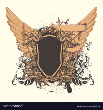 Vintage emblem with shield vector image Vintage emblem with shield vector image