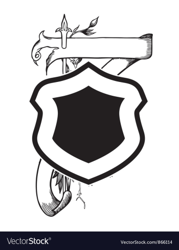 Vintage emblem with shield vector image Vintage emblem with shield vector image