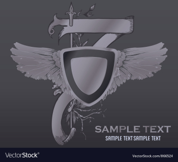 Vintage emblem with shield vector image Vintage emblem with shield vector image