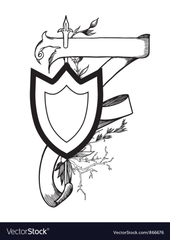 Vintage emblem with shield vector image Vintage emblem with shield vector image