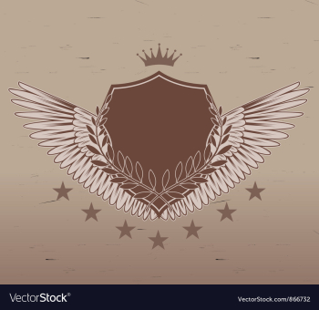 Vintage emblem with shield vector image Vintage emblem with shield vector image