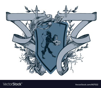 Vintage emblem with shield vector image Vintage emblem with shield vector image