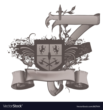 Vintage emblem with shield vector image Vintage emblem with shield vector image